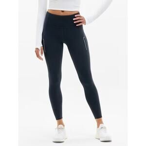 Athleta Rainier High Rise Leggings Medium Black Compression Brushed Interior